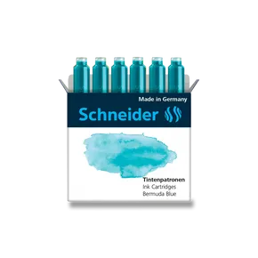Schneider Tintenpatronen, 6 Stück ozeanblau